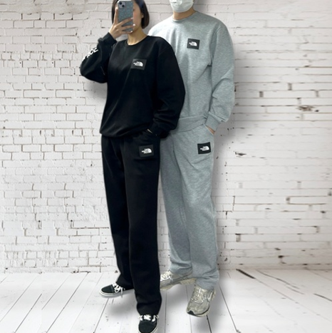 노스페이스 자수와펜 맨투맨 셋트