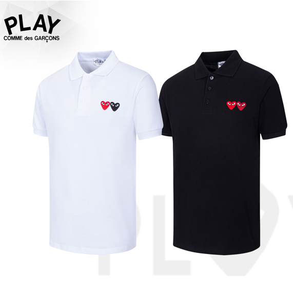 꼼데가르송 더블하트 카라티셔츠