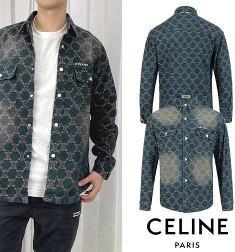 25FW. 셀린느 트리오페 멀티자수(진청/연청)데님 셔츠