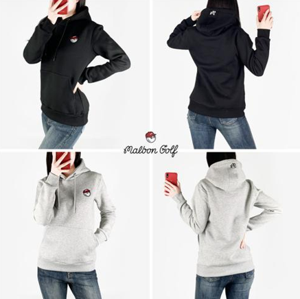 말본 자수 기모 후드티