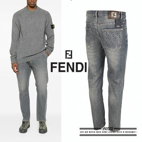 FENDI 백 불박 패턴 청바지