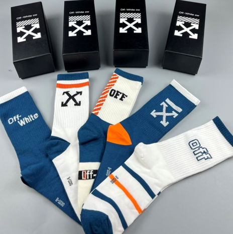 [OFF WHITE] 베이직 로고 5색양말
