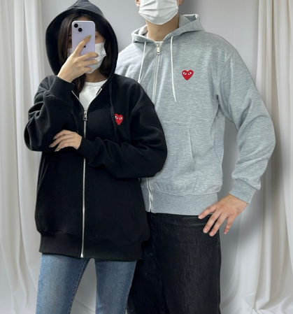 꼼데가르송 레드와펜 후드집업