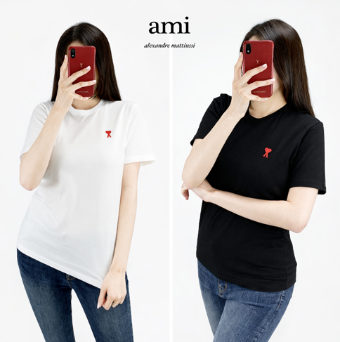 아미 스몰로고 자수 반팔티